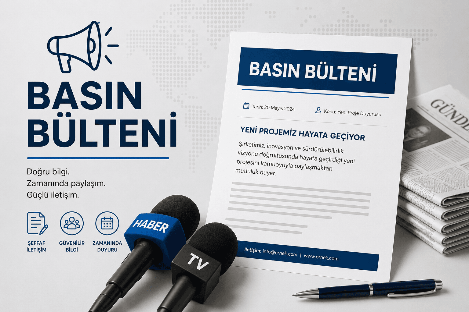 Basın bülteni örneği: başlık, tarih, giriş ve içerik bölümleriyle örnek basın bülteni belgesi